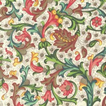 Small Floral and Vine Tiled Florentine Print Italian Paper ~ Carta Varese Italy